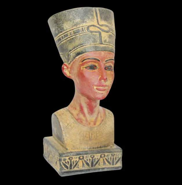 RARO ANTICO EGIZIANO ANTICO Statua della testa della regina Nefertiti...
