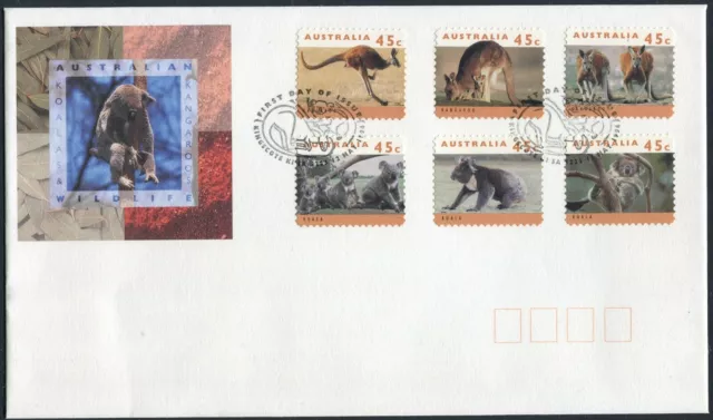 1994 Australia Koalas And Kangaroos Definitives Set Of 6 S/A FDC, VGC