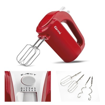 Girmi SB02 Sbattitore Elettrico Turbo Bianco/Rosso 5 Velocità 170W 