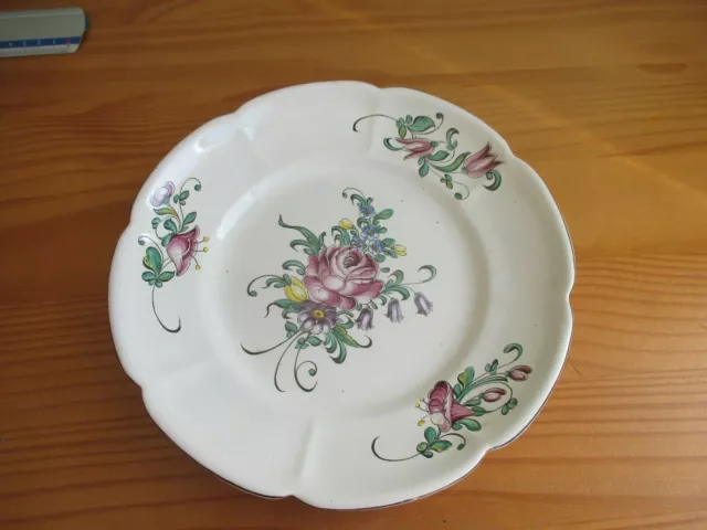 assiette HENRI CHAUMEIL VIEUX STRASBOURG  decor de fleur 24,5 cm