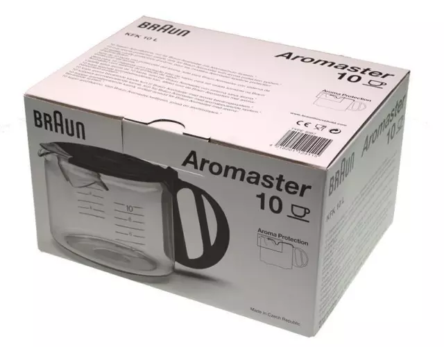 Braun KFK10L Glaskanne für KF3... KF4...Aromaster, Aromaster Plus Kaffeemaschine 3