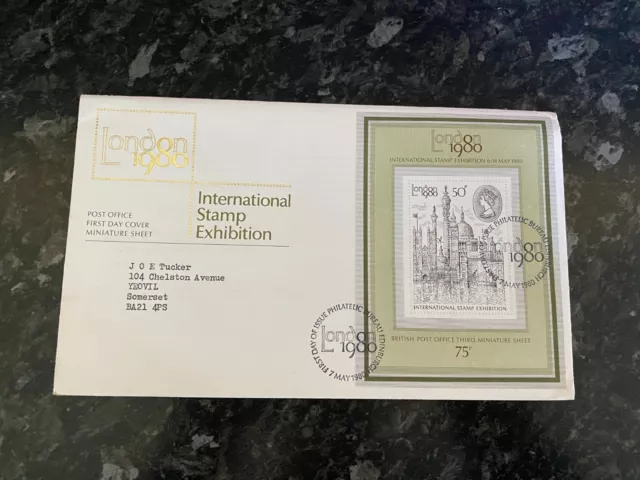 GB 1980 International Stamp Exhibition M/S First Day Cover Postmark Edinburgh