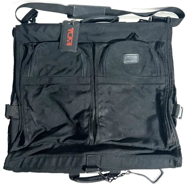 Tumi Alpha Black Ballistic Bi-Fold Travel Garment Hanging Bag Carry-on Suitcase