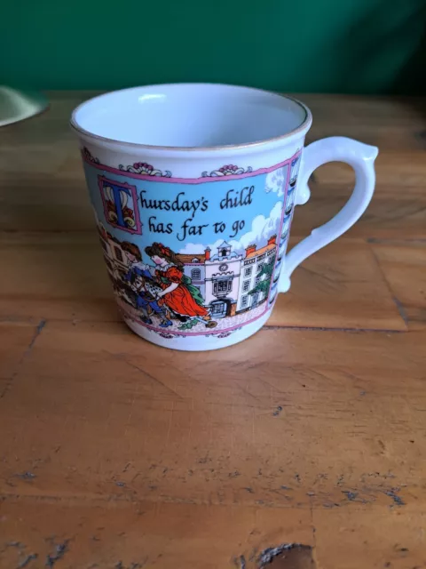 Royal Worcester Fine Porcelain Birthday Mug 'Thursday's Child' By Sue Scullard.