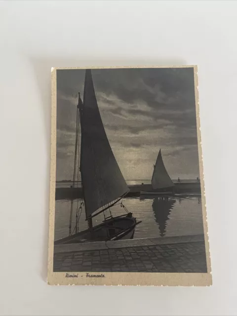 Cartolina Rimini Tramonto -La Riviera Di Rimini La Piu' Bella D'italia 1941