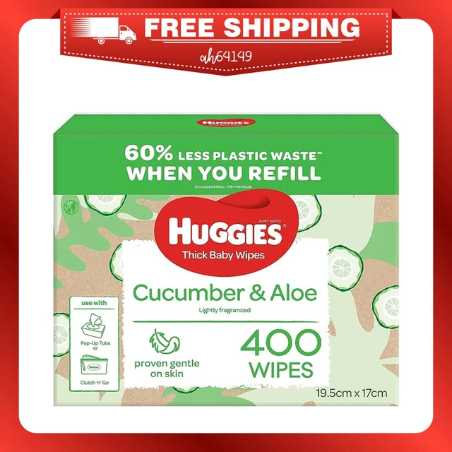 HUGGIES Baby Wipes Cucumber and Aloe Vera Baby Wipes, 400 Wipes