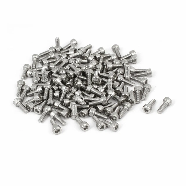 M3x8mm Thread 304 Stainless Steel Hex Socket Head Cap Screw Bolt DIN912 120pcs