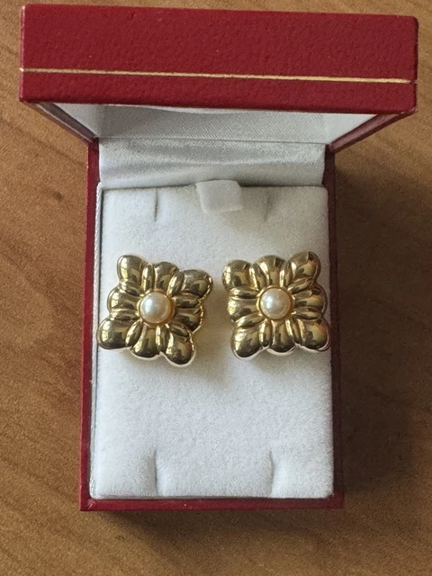 Boucles D'oreilles Percées Vintage Couleur Or/argent - Modèle 2716 - Occasion En Parfait état