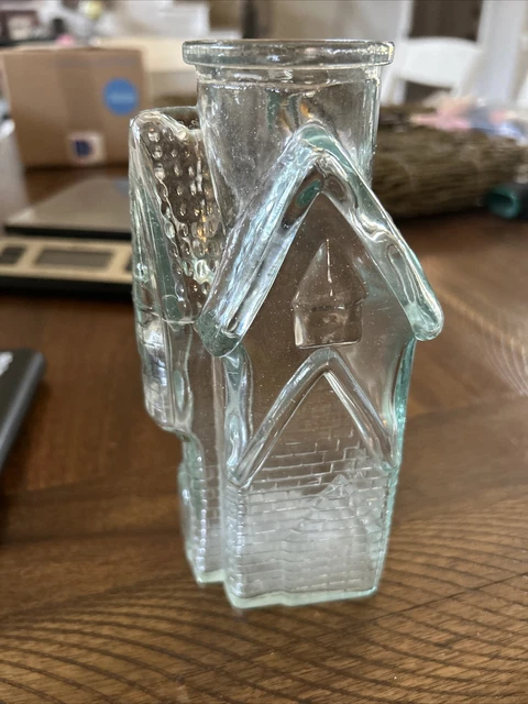 Collectible Bottle, 7.25" High Two Story Peaked Roof Cottage-Shaped