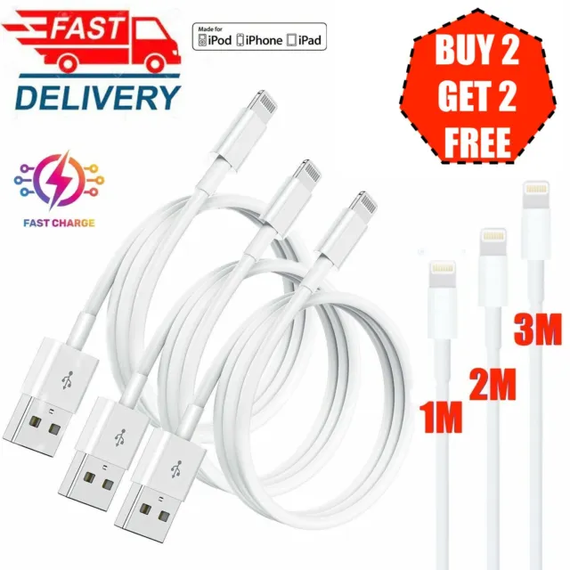 3M Genuine iPhone Charger Fast For Apple Cable USB Lead 14 13 12 11 5 6 7 8 X XS
