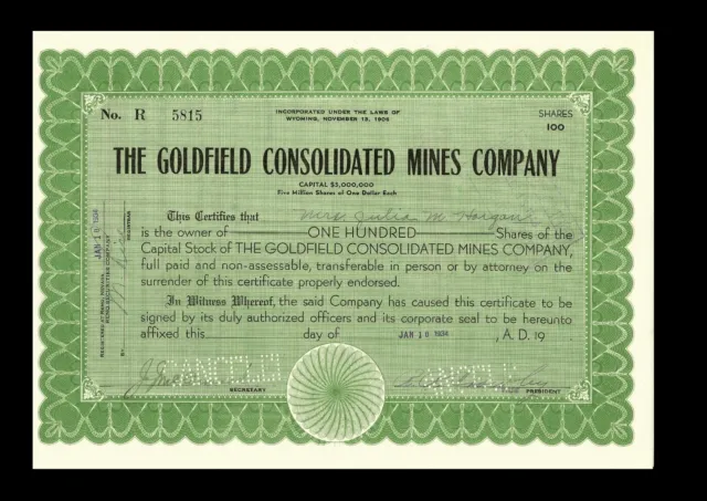 The Goldfield Consolidated Mines Company (1934)