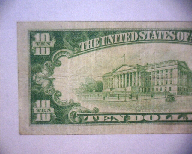 1934 $10 Federal Reserve Note LIME GREEN SEAL & SERIAL #   🌟VERY NICE🌟 6