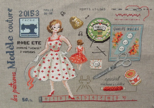 Kit Broderie Point De Croix Abillyn - Motif Fleurs, Tissu Pré-Imprimé 11ct - Débutants Et Enfants