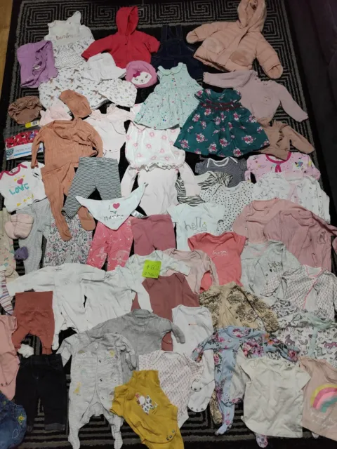 #602- Enorme pacchetto di vestiti per bambina 0-3-6 mesi NEXT GEORGE NUTMEG H&M J.LE