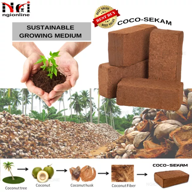 Coconut Coir Coco Peat Husk Fiber Compost Soil Hydrophonics Substrate Plant Grow 3