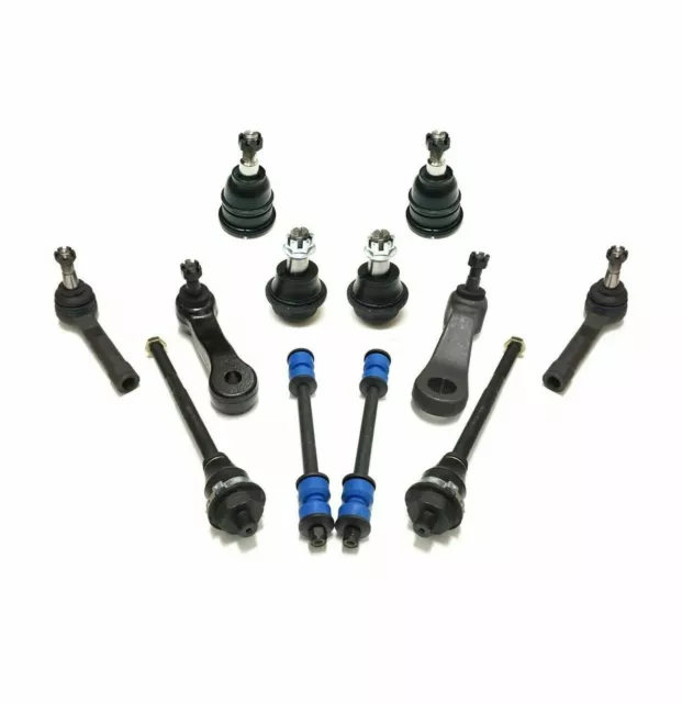 12 Piece Kit Tie Rod Ends Ball Joints Sway Bar Links Pitman and Idler Arms