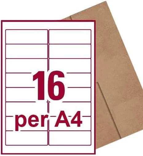 [16 PER PAGE] A4 Self Adhesive Address Labels Laser Inkjet Print ...