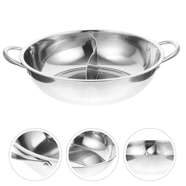 Olla caliente de acero inoxidable dividida olla caliente olla caliente olla caliente para inducción cocina gas