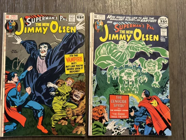 Superman's Pal Jimmy Olsen #142 & 143 VG/FN to FN+ Jack Kirby art DC Comics 1971