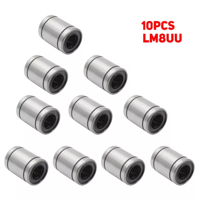 10pc/Set Steel LM8UU 0.8cm 8mm Linear Motion Ball Bearing Bushing Bush 8*15*24mm