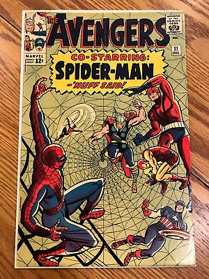 Avengers #11  Unrestored 1964 Marvel Spider-Man Cover