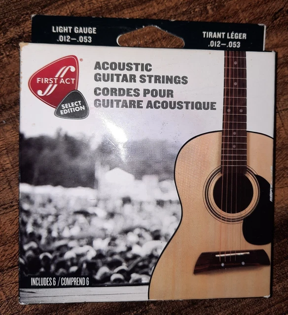4 Acoustic Guitar Strings (G .025 to E .053) First Act Select Edition Roundwound