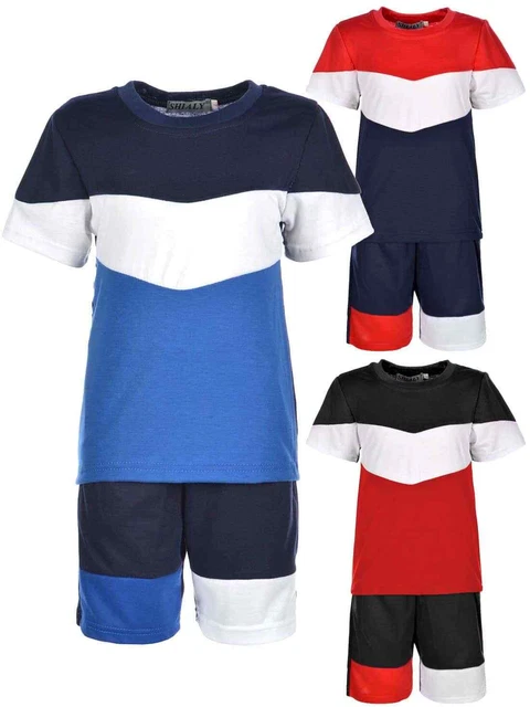 Pantaloncini T-Shirt Pantaloni Corti Tessuto Estate Set Capri Bermuda Bambini