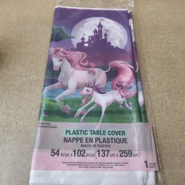 Plastic Unicorn Fantasy Table Cover 54x102