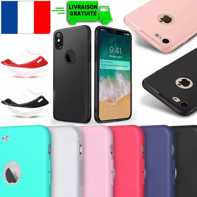 Coque TPU Slim Protection pour iPhone 8 7 6 PLUS 5S X XR XS 11 Pro 12 13 Pro Max