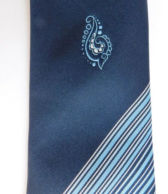 Cravatta da uomo St Michael a righe con motivo Paisley Marks and Spencer vintage anni '70