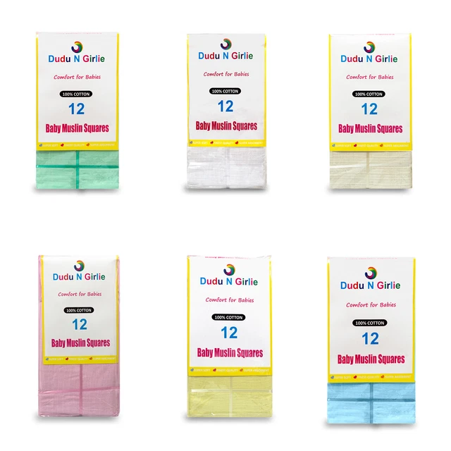 thumbnail image 2 of BabyBazaar 100% Cotton Muslin Squares – 2 Pack – Soft Swaddle Cloths, Nappy Bibs – 80x70cm 2 of 4