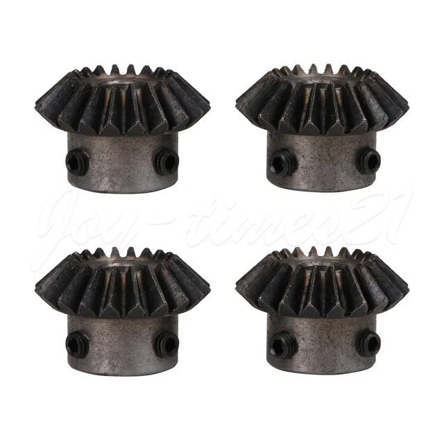 4Pcs Bevel Tapered Pinion Motor Metal Gear 1.5 Modulus 20 T 0.31Inch 1:1