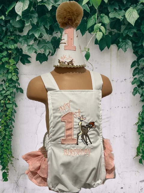 Romany Spanish Baby Girls' 1st Birthday Bambi Frilly Romper & Hat Party Outfit