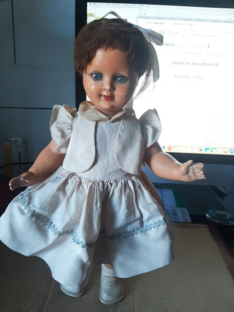 Poupée Bella Série Luxe 35 Cm - Rhodoïd - Tête Et Membres D'origine - Quasi Neuve - 1950