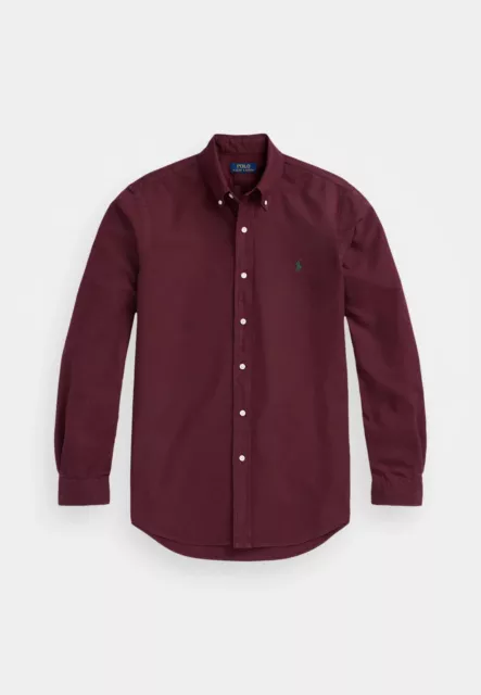 POLO RALPH LAUREN Men's Garment Dyed Oxford Shirt Wine Red BNWT L 710847235029