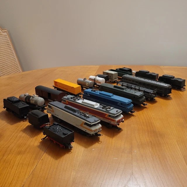 Lot De 6 Locomotives électriques Jouef HO – Mécaniques Sans Clé – Vintage Plastique Vert