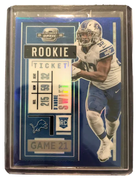 D’andre Swift Panini Blue Prize Rookie Ticket RC 2020 Contenders Optic #d 5/99