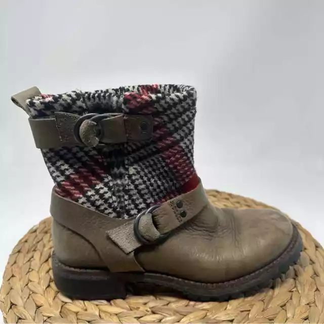 Woolrich Women's Baltimore Harness Boot Brown Red Plaid Wool Size 6.5