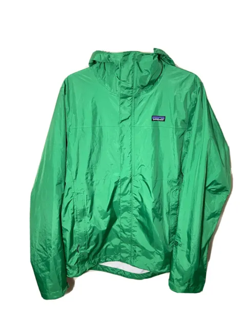 Patagonia Jacket Mens h2no Torrentshell Waterproof Rain Coat Green Medium FLAW