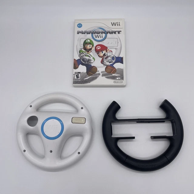 MARIO KART WII Game with 1 Nintendo Racing Wheel & Ubisoft wheel Tested