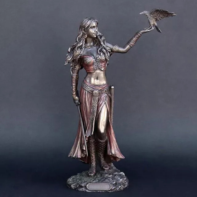 Resin Statues Morrigan The Celtic Goddess Of Battle With Crow & Sword StatP_