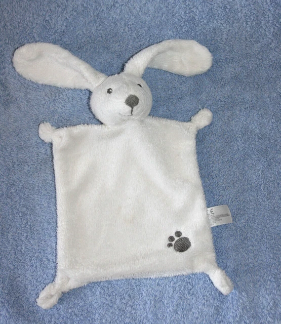 Nicotoy Simba Toys Doudou Lapin Plat Blanc Gris Empreinte Gris Excel.etat