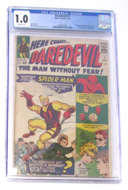 DAREDEVIL #1 CGC 1.0, Origin and 1st app. Stan Lee, Marvel Comics 1964