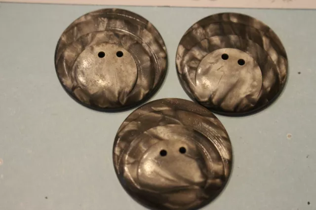 BOUTON ANCIEN COUTURE  galalithe marron glaçé tête 3 cm