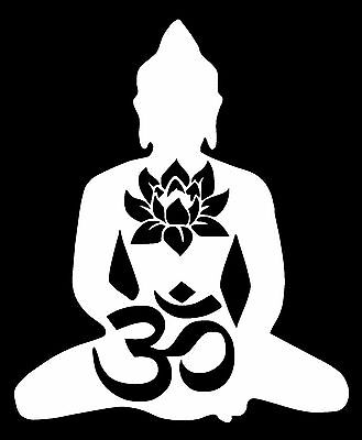 BUDDHA Vinyl Decal Sticker Window Wall Bumper Lotus Om Symbol God Buddhism Yoga
