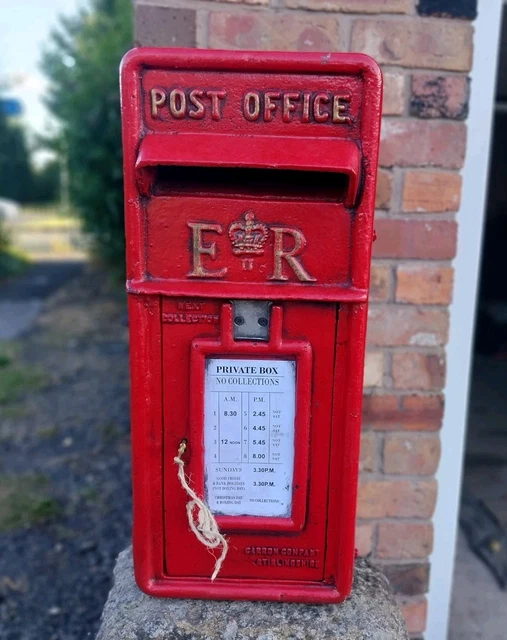 Cast Iron Royal Mail Style Post Box – Red Pillar Box With Stand, Wall, Or Post Mount Options