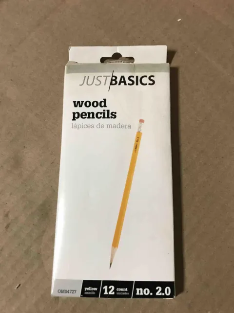 Just Basics Wood Pencils No. 2, Yellow,12 Count.