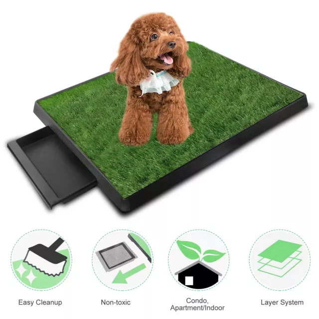 Puppy Dog Pets Potty Indoor Training Pee Pad Mat Tray Dogs Grass House Toilet US