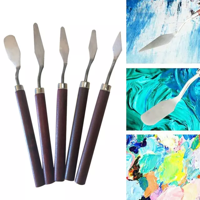 5PC Painting Palette Spatula Oil Painting Knife Set Spatula Scraper Drawing Tool
