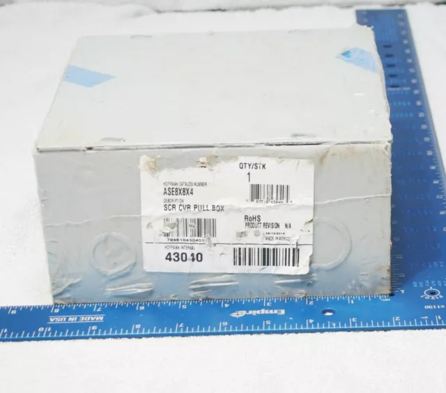 Hoffman ASE8X8X4 SCR CVR Pull Box, 8"x 8"x 4" - NOS